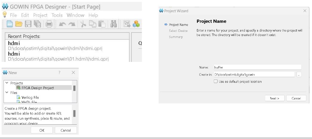 Gowin: New Project / FPGA Design Project / Project Wizard name